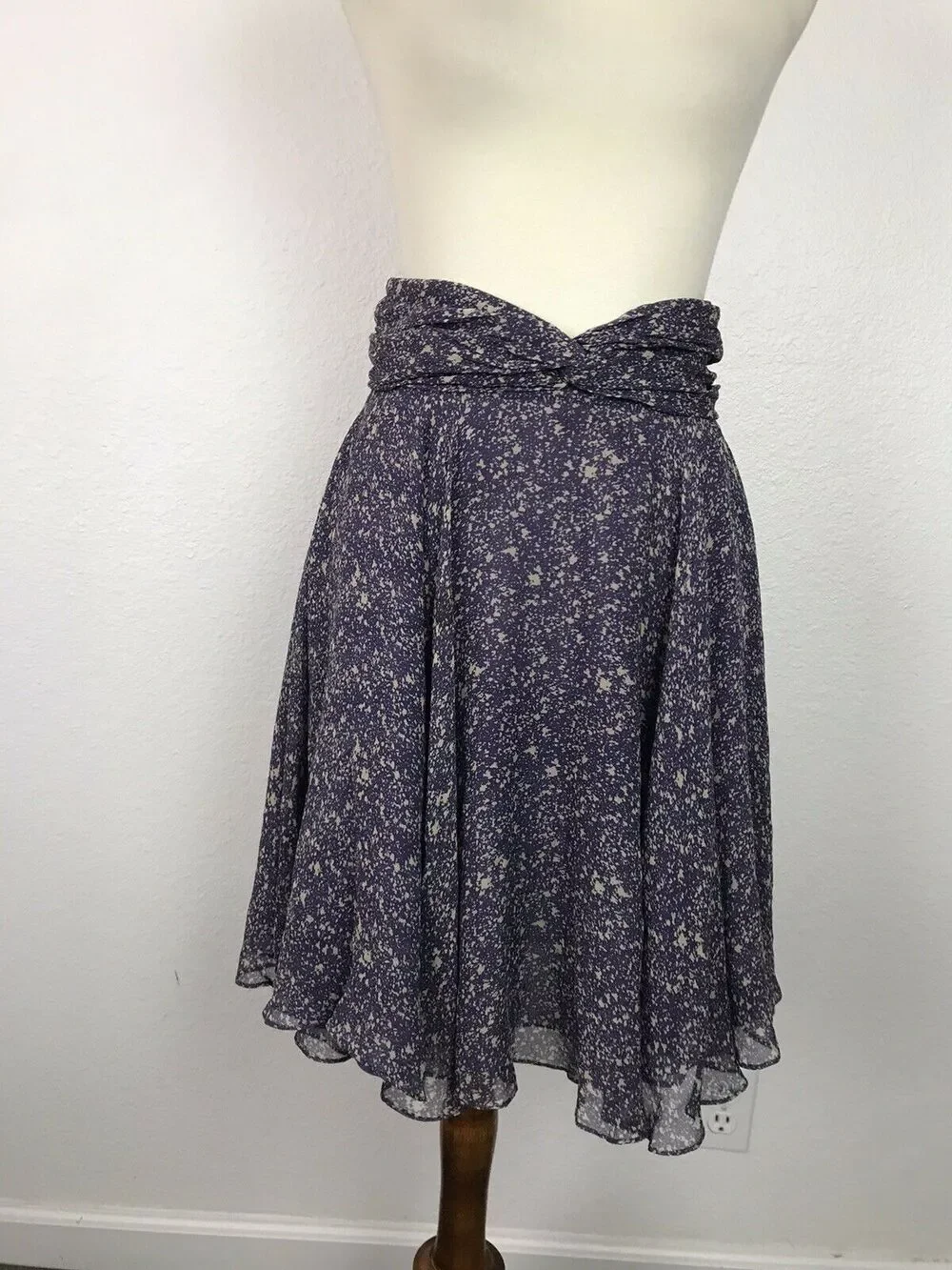 Z Spoke Zac Posen New York Silk Print Mini Skirt